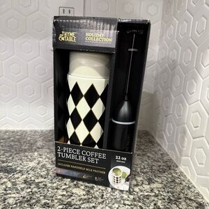 New Thyme & Table Tumbler & Hand Held Frother Gift Set